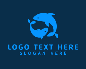Cute - Blue Dolphins Aquarium logo design