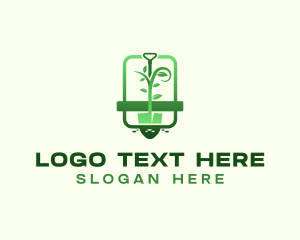 Garden Trowel - Shovel Plant Gardening logo design