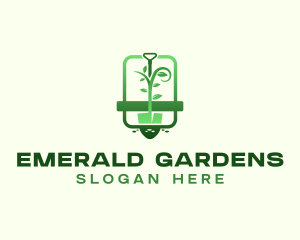 Shovel Plant Gardening logo design