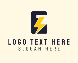 Lightning - Electricity Letter E logo design