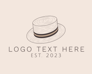 Menswear - Woven Mens Boater Hat logo design