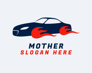 Burning Sports Car Logo