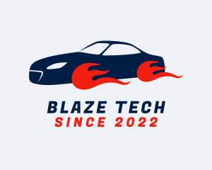 Burning Sports Car logo design