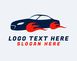 Burning Sports Car Logo