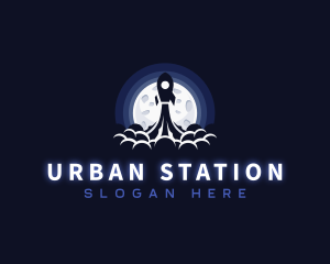 Station - Rocket Moon Space logo design