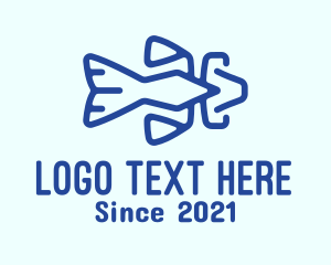 Marine Animal - Minimalist Blue Catfish logo design
