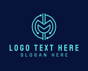 Trade - Digital Crypto Letter M logo design