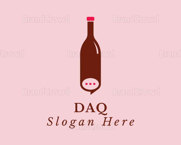Wine Bottle Messaging Logo