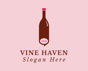 Wine Bottle Messaging  logo design