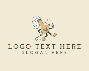 Vintage - Smoking Cannabis Weed logo design