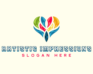 Creative Artistic Heart logo design