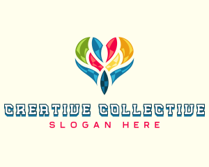 Creative Artistic Heart logo design