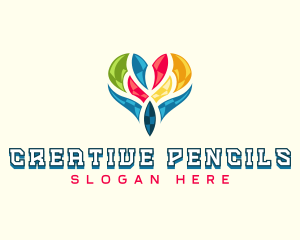 Creative Artistic Heart logo design