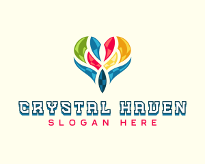Crystals - Creative Artistic Heart logo design