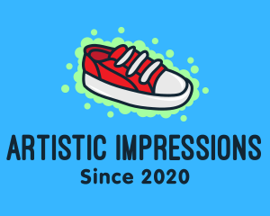 Red Sneaker Shoes logo design