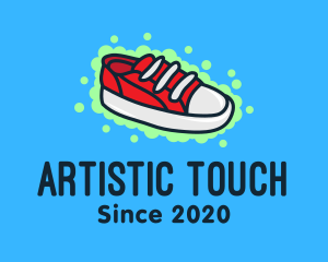 Red Sneaker Shoes logo design