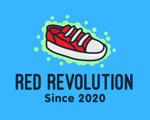 Red Sneaker Shoes logo design