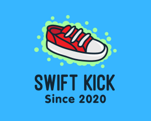 Red Sneaker Shoes logo design