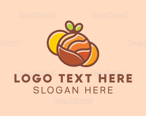 Orange Puzzle Fruit Logo