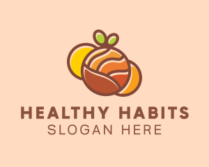 Orange Puzzle Fruit logo design