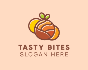 Puzzle - Orange Puzzle Fruit logo design