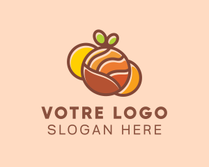 Puzzle - Orange Puzzle Fruit logo design