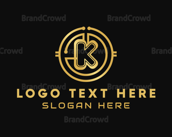 Tech Crypto Letter K Logo