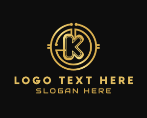 Currency - Tech Crypto Letter K logo design