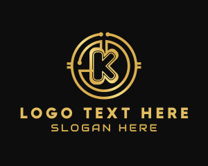 Tech Crypto Letter K  Logo