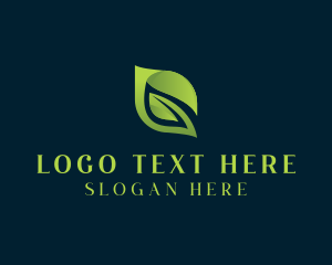 Green Leaf - Eye Leaf Botanical logo design