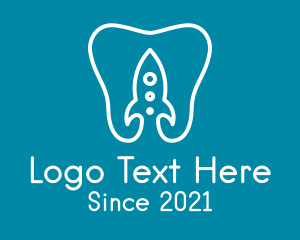Spaceship - Rocket Dentist Clinic logo design