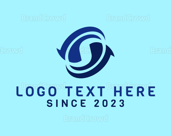 Modern Digital Arrow Letter S Logo