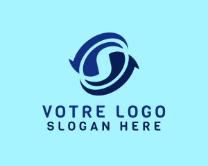 Modern Digital Arrow Letter S Logo