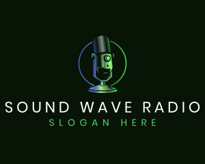 Radio Station - Radio Podcast Microphone logo design