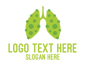 Lung Health - Green Sick Lung Virus logo design