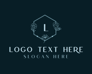 Rose - Hexagon Flower Beauty Spa logo design