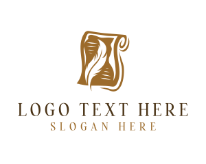 Feather - Legal Quill Document logo design