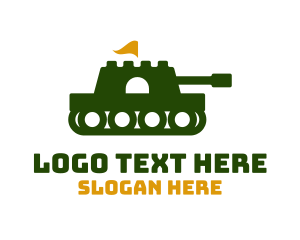 Stencil - Fortress Army Tank logo design