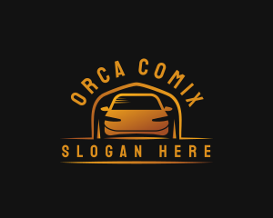 Drag Racing - Gold Luxury Vehicle logo design