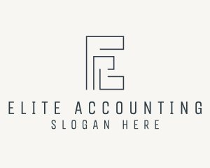 Accounting Finance Bookkeeping Letter E logo design