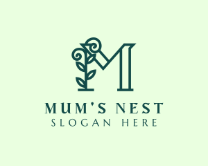 Natural Leaf Letter M logo design