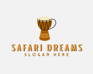 Musical African Drum logo design