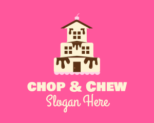 Sweet - Dripping Chocolate Cake House logo design