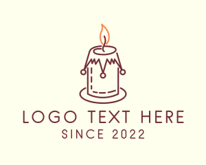 Candle - Crown Candle Flame logo design