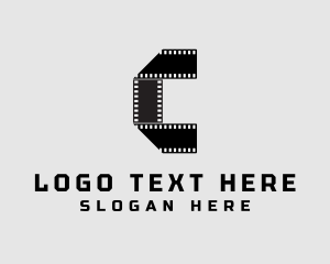 Media Company - Film Strip Letter C logo design