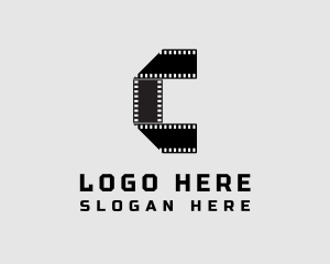 Video - Film Strip Letter C logo design