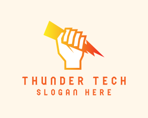 Thunder Bolt Fist logo design