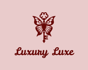 Luxury Key Butterfly logo design