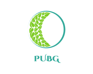Night - Green Moon Leaves logo design