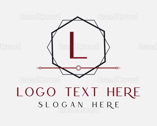Hexagon Frame Interior Design Logo